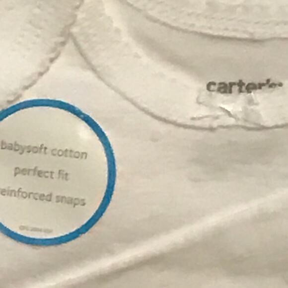 NWT Carter’s Set of 3 White Girl's Long Sleeve Bodysuits (3 Months) - Picture 9 of 16